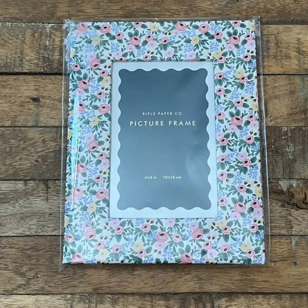 Rifle Paper Co Wrapped Picture Frame Pink Floral 4x6 in NEW